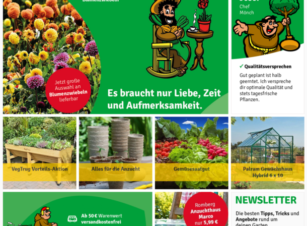 Gartenmönch Online Shop Screenshot